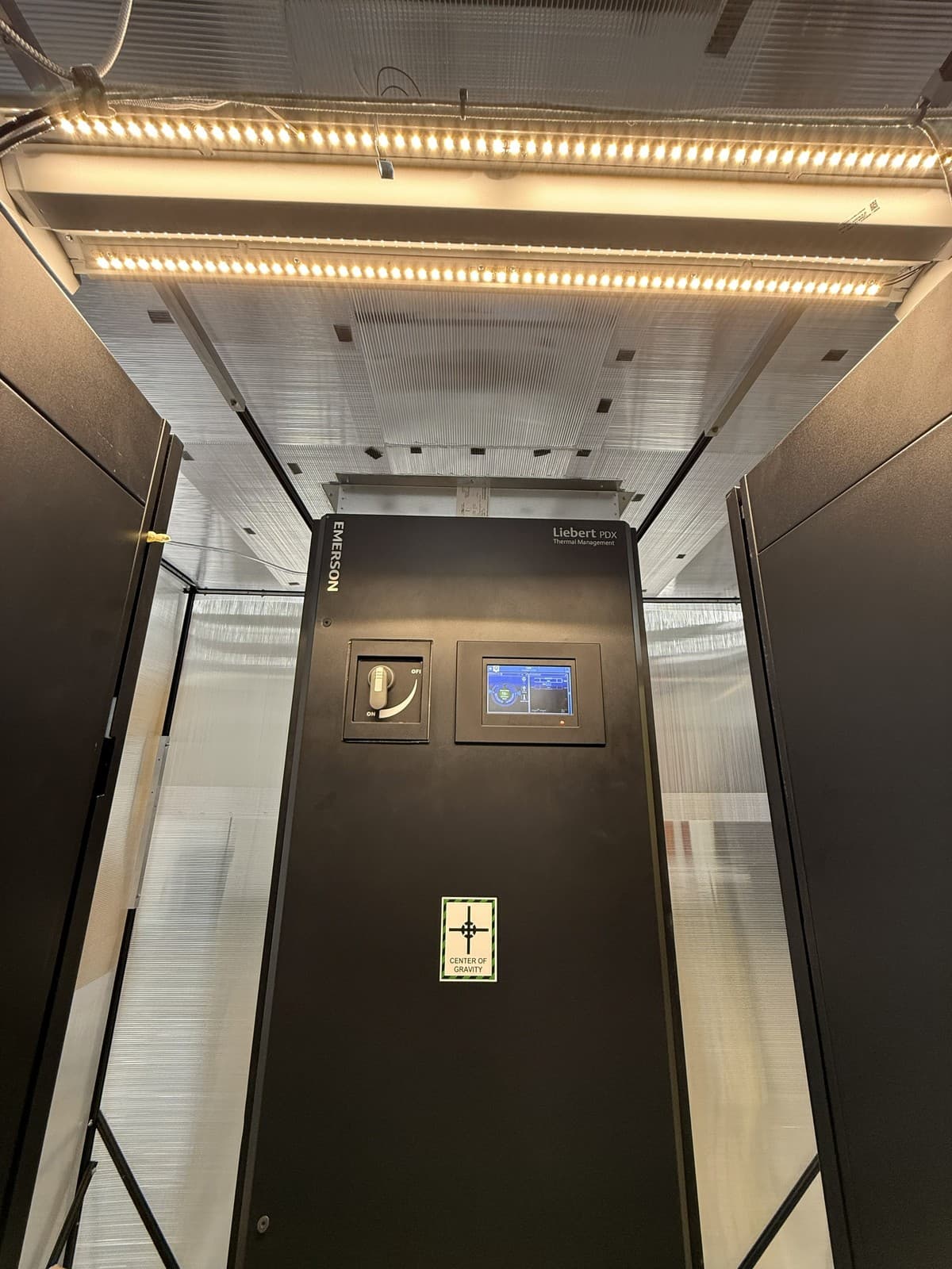 Computer room air conditioning unit in the FLUIX test lab, remotely operated by a local server.